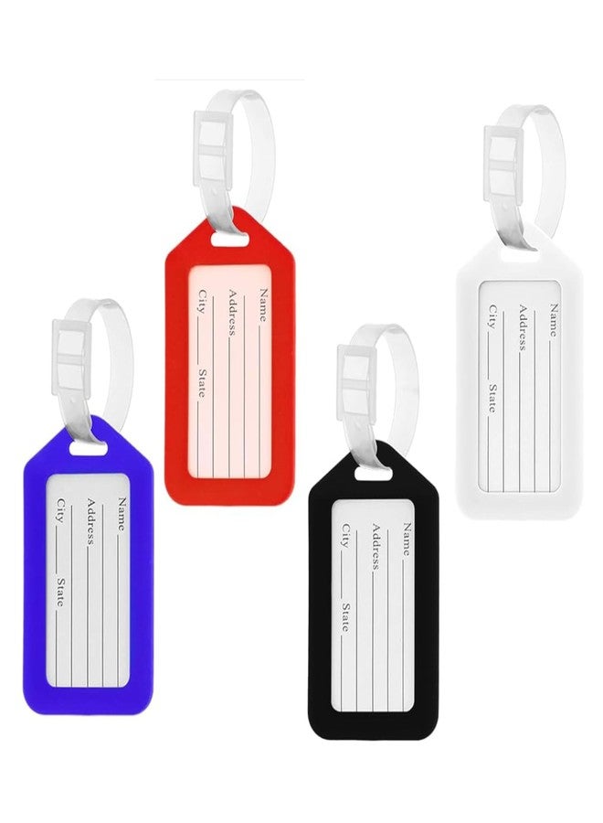 DEEPTAGS Luggage Tags, Plastic Luggage Identifiers with Lanyard, Travel Suitcase Bag Baggage Tags, Luggage Label, Multicolor - 12 PCS - Image 1